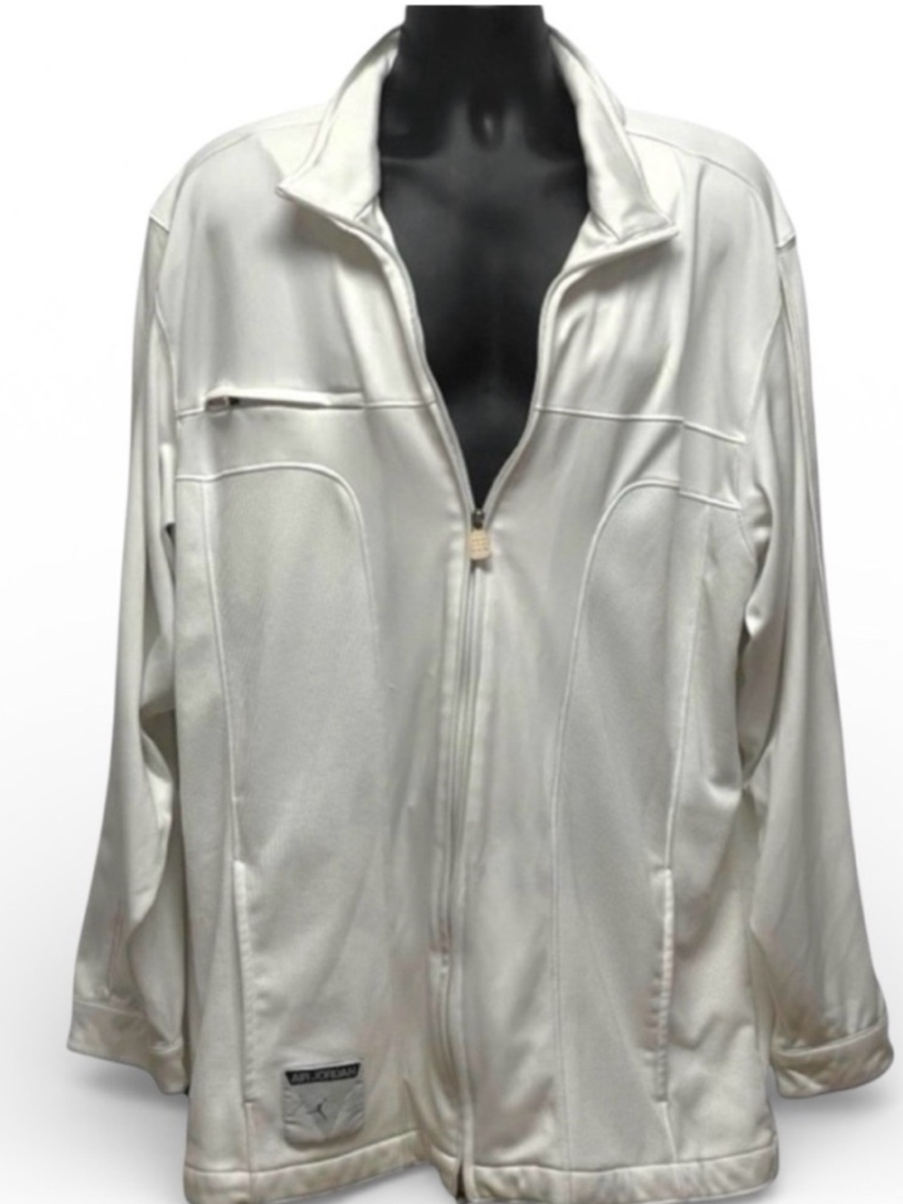 Air Jordan Flight Jacket Cream Full Zip Retro Y2K Streetwear Men’s XXL